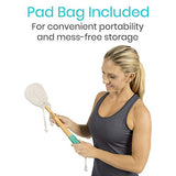 Vive Lotion Applicator for Your Back (4 Pads) - Long Reach Handle with Sponge