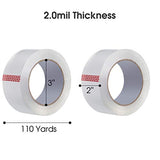 Clear Packing Tape, 2 Inch Wide, 2.0mil Thickness, 110 Yard Per Roll [Pack of 6 Rolls]