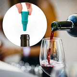 Premium Reusable Wine Bottle Stoppers, 4 PACK Colorful Silicone + Stainless Steel