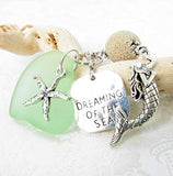 Mermaid Rearview Mirror Charm - Sea Glass Car - Car Diffuser Diffuser