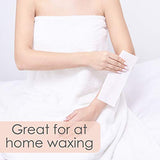 Houseables Non-Woven Wax Roll, Epilating Strips, w/Disposable Wooden Applicators, 3” x 100 yard, Hair Removal Strip, Tear-Resistant Cotton, for Soft Wax, Face, Body, Professional Esthetician Supplies