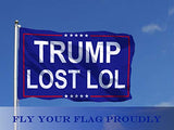 Trump Lost Flag 3x5 - Trump Lost Lol Flag Outdoor Indoor- Double Stitched- Polyester