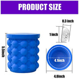 ALLADINBOX Ice Cube Mold Ice Trays, Large Silicone Ice Bucket, (2 in 1) Ice Cube Maker