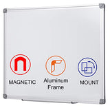 DexBoard Small Size Magnetic White Board - 24 x 18 Inch Silver Aluminum Frame