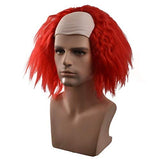 BERON Men's Red wig Red Bald Head Wig for Cosplay Halloween Costume (Red)