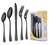 Black Silverware Set, LIANYU 20 Piece Stainless Steel Flatware Cutlery Set for 4