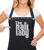 Trendy Salon Aprons Manicure Pedicure Nail Tech Apron, The Nail Lady (Silver)