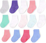 Fruit of the Loom Baby 14-Pack Grow & Fit Flex Zones Cotton Stretch Socks - Unisex