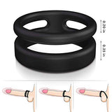 Silicone Dual Penis Ring, Premium Stretchy Longer Harder Stronger Erection Cock Ring