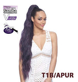 ORIGINAL PONYTAIL DRAW STRING - V SHAPE- FEATHER TIP - SAMBA156 (4-MedBrown)