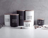 Coffee Sugar Flour Tea Kitchen Storage Label Decals - Ceramic Food Canister Labels