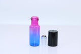 20 Glass Roller Bottles 5ml Gradient Color Essential Oils Roller Bottles Refillable Roll On Perfume Sample Vials Bottles with Black Caps Random Color (Extra (1) Opener (1) 2 ml Dropper)