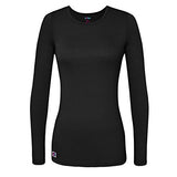 Sivvan Women's Comfort Long Sleeve T-Shirt/Underscrub Tee - S8500 - Black - XXS