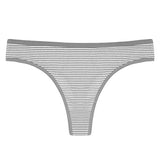 ANZERMIX Women's Breathable Cotton Thong Panties Pack of 6 (6-Pack Vintage Stripe