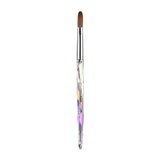 Alexnailart Acrylic Nail Brush Round Head Nail Art Painting Pen with Symphony Crystal Handle Nail Design Manicure Tool (10#)