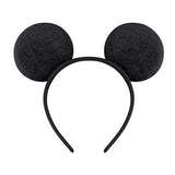 Picoway Mouse Ears Solid Black & Pink Bow Headband Set of 20