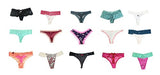 Women Variety of Underwear Pack T-Back Thong G-String Panties,XS,10pcs