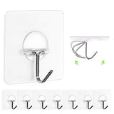 JINSHUNFA Wall Hooks 13lb(Max) Transparent Reusable Seamless Hooks,Waterproof