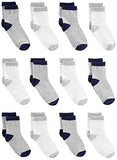 Simple Joys by Carter's Baby Boys' 12-Pack Sock Crew, Gray, White, 0-6 Months