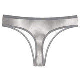 ANZERMIX Women's Breathable Cotton Thong Panties Pack of 6 (6-Pack Vintage Stripe