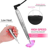ELEVEN EVER Electric Nail Drill, Professional Portable Nail File Drill Grinder Manicure Pedicure Tools for Polishing, Sanding, Removing Gel and Acrylic Nails (silver) … (silver) (ND-01siilver)