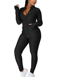 Cailami Women's Long Sleeve Top GYM Legging Pants Set 2 Piece Tracksuit Workout