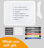 Peachlulu Magnetic Dry Erase Board 8.5 x 11 Inches with Stand on Desk, on Fridge
