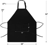 Utopia Kitchen Adjustable Bib Apron with 2 Pockets - Adjustable Neck Strap