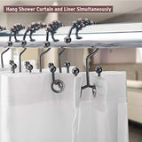 DadyMart Shower Curtain Hooks Rust Resistant Shower Curtain Rings Metal Double Glide