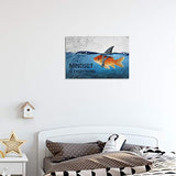 Inspirational Canvas Wall Art Quotes Abstract Blue Goldfish Shark Pictures Posters Painting