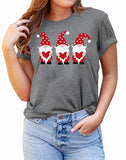 Valentine's Day Shirt for Womens Cute Gnomes T-Shirt Love Heart Printed Shirts Short