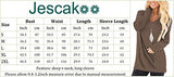 Jescakoo Fall Shirts for Women Long Sleeve Long Tops Loose Fit Coffee S