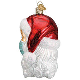 Old World Christmas Santa with Face Mask Blown Glass 2020 Unique Christmas Ornaments for Christmas Tree Decorations