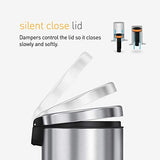 simplehuman 4.5 Liter / 1.2 Gallon, Round Bathroom Step Trash Can, Brass Stainless Steel