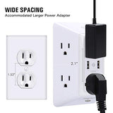 USB Wall Charger, Surge Protector, POWRUI 6-Outlet Extender with 2 USB Charging Ports (2.4A Total)