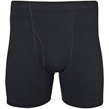 Gildan Men's Covered Waistband Boxer Brief Multipack, Black (5 Pack), Small