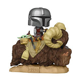 Funko Pop! Deluxe: Mandalorian - Mandalorian on Bantha with Child, Multicolor