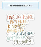 Fruit of the Spirit Christian sticker for a hydro flask, laptop, water bottle | Waterproof