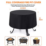 Fire Pit Cover Round for Fire Pit 22 Inch - 34 Inch Heavy Duty Outdoor Firepit Cover Full
