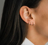 Silver Hoop Earrings- Cartilage Earring Endless Small Hoop Earrings Set for Women Men