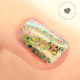 ILNP Open Fields - Grass Green, Yellow, Blue Ultra Chrome Color Shifting Flakie Nail Polish
