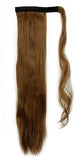 FIRSTLIKE 18" Curly Light Brown Wrap Around Pony Tail Clip in Hair Extensions Long Hairpiece Colors For Girls