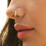 Gold Nose Ring, Unique Gold Plated Indian Hoop Piercing, Tribal Style, 20g.