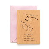 Big & Little Dipper Constellation Wood Card [Personalized Gifts, Custom Message