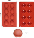 2PCS Silicone Mold For Chocolate, Cake, Jelly, Pudding, Handmade Soap, BPA Free Cupcake Baking Pan （8 Holes ）