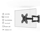 WALI TV Wall Mount Articulating LCD Monitor Full Motion 15 inch Extension Arm Tilt Swivel