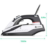 Vremi 1800 Watt Steam Iron for Clothes - Nonstick Ceramic Sole Plate, 350 mL Water Tank