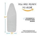 SAVUK Silicone Coated Ironing Board Cover and Pad, 4 Layers, 15x54 inch, Extra Heavy