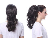 Onedor 15" Synthetic Fiber Curly Ponytail Hair Extension hairpiece with Clip-in Jaw Clips, Dual-Use Hair Extensions (27#-Strawberry Blonde)
