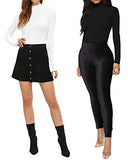 MANGOPOP Women's Mock Neck/Turtle Neck Long Sleeve Modal Bodysuit Jumpsuit
